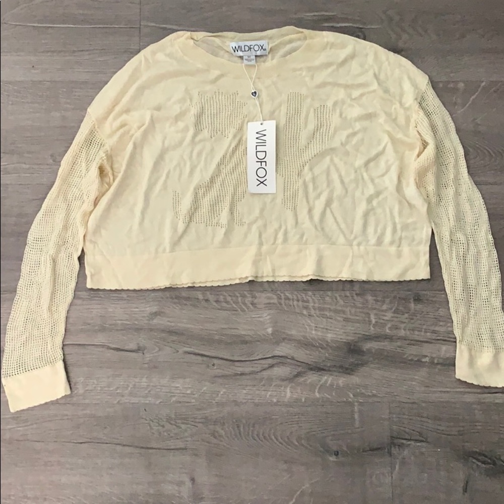 NWT Wildfox Cropped Knit Long Sleeve .